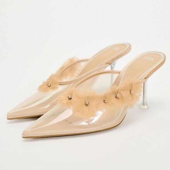 ZARA Heeled Mules NWT - Picture 1 of 14